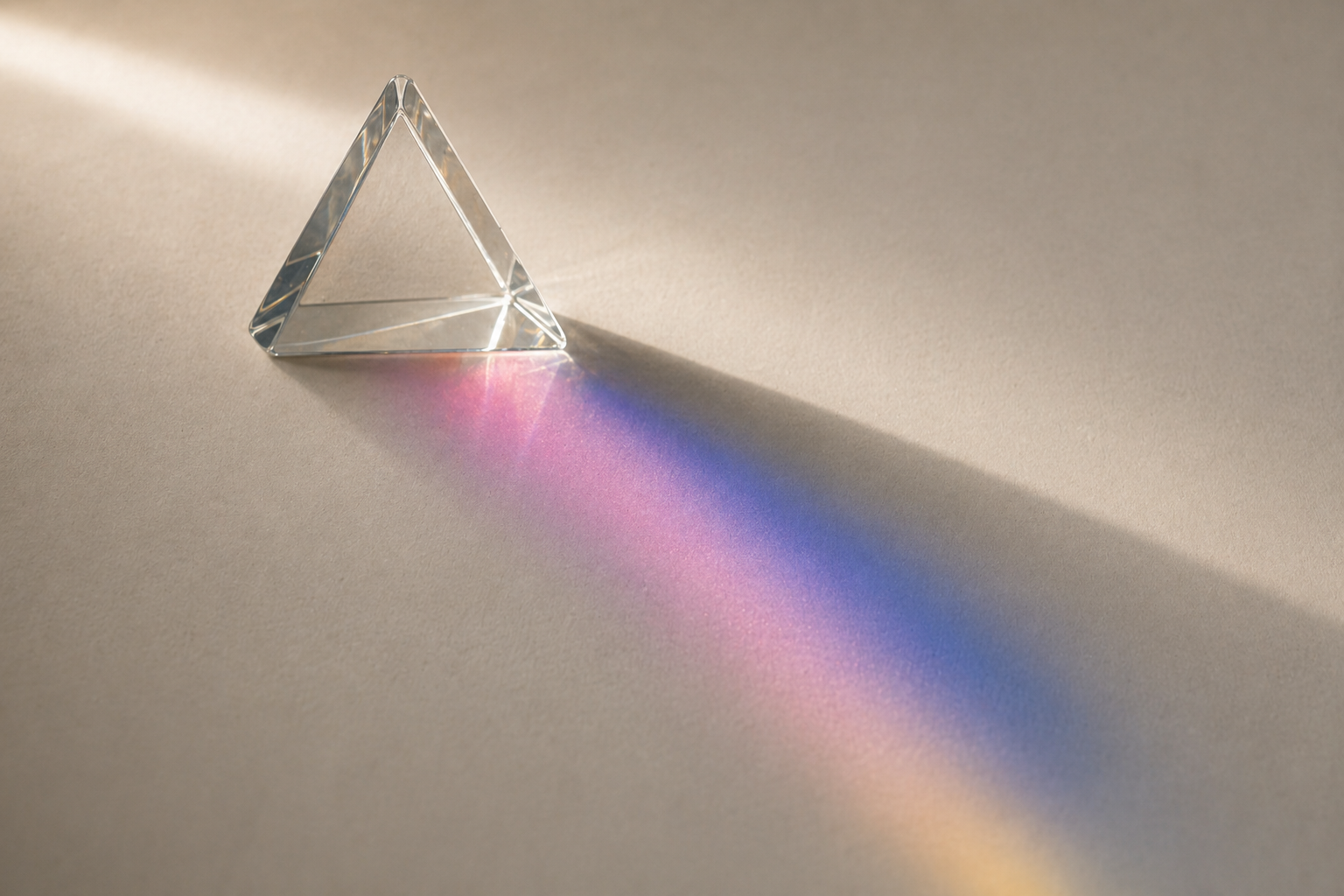 An abstract prism refracting light, evoking how Prysmata illuminates opportunity